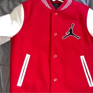Red and White Jordan Varsity Jacket